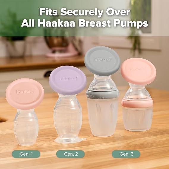 haakaa Silicone Breast Pump Cap (Blush), Fits All haakaa Breast Pumps, 1pc