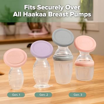 haakaa Silicone Breast Pump Cap (Blush), Fits All haakaa Breast Pumps, 1pc