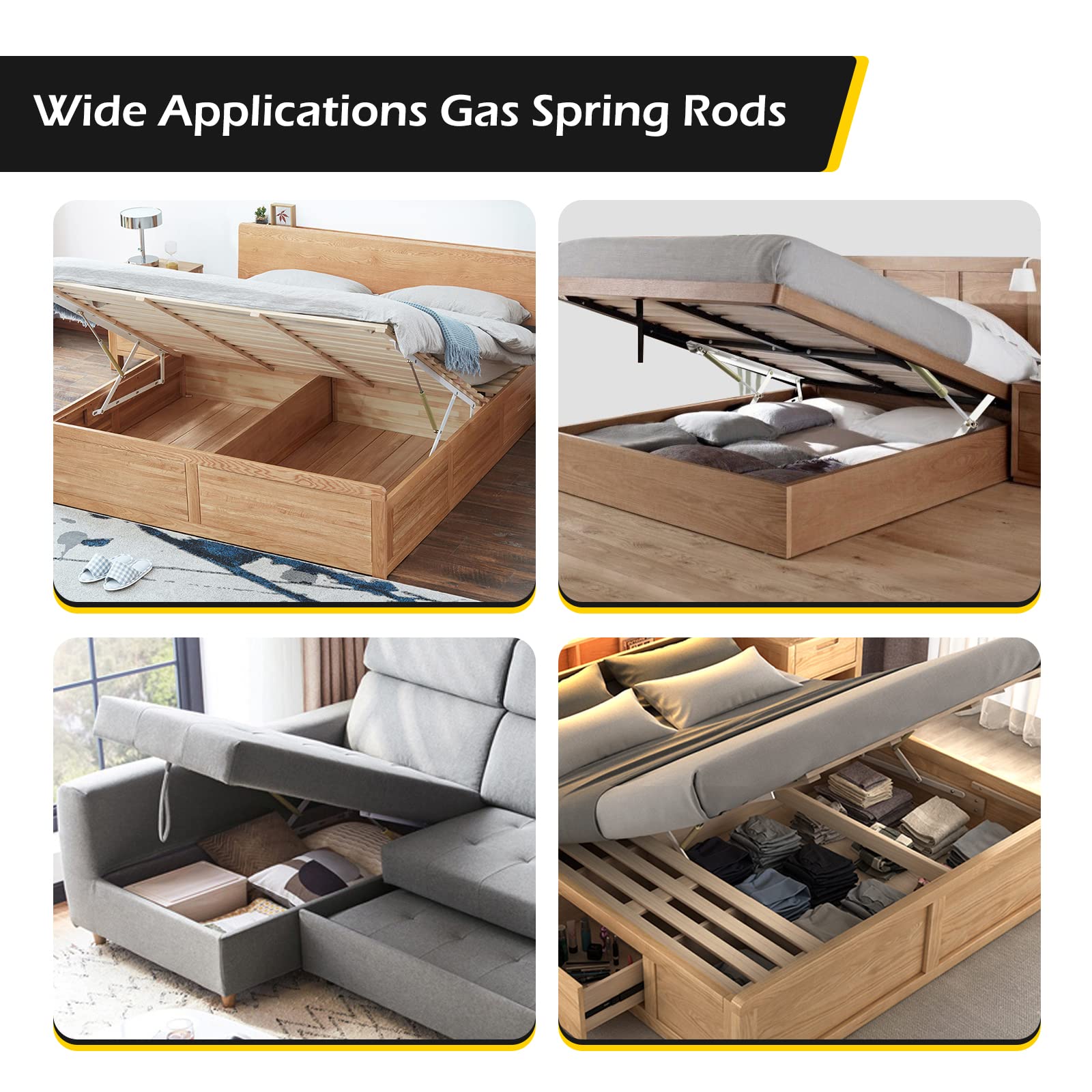 A Pair of 2FT Pneumatic Storage Bed Lift Mechanism Gas Spring Bed