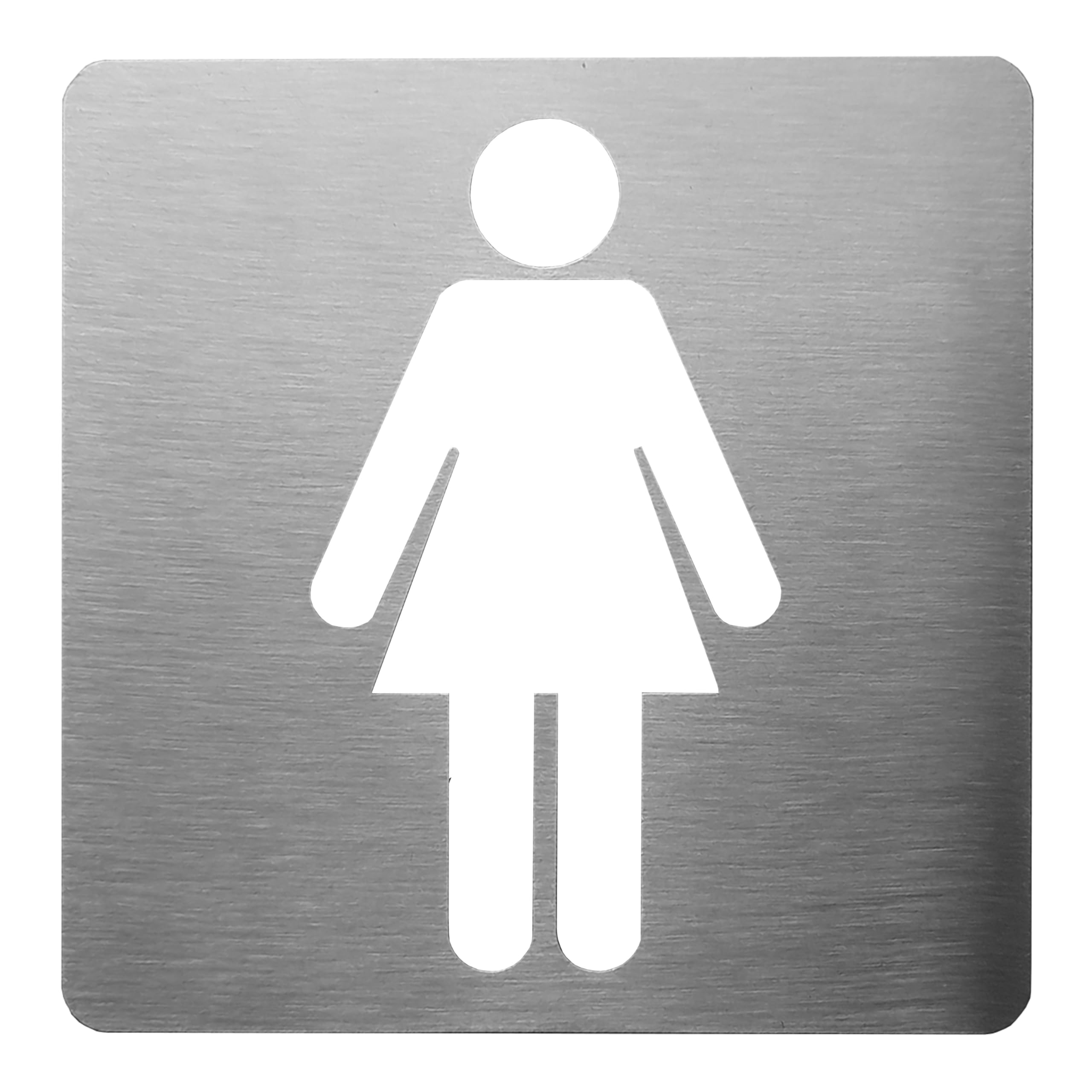 GUIZZO Creart - Targa Personalizzata Acciaio Inox per Locali Pubblici, Targhetta Personalizzata Bagno Donna, Uomo, Disabile, Targhetta Porta Ingresso Toilette Servizi Igienici Made in Italy, 20x20H cm