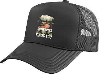 Runners Sometimes Motivation Finds You Running Motivation Trucker Hat with Adjustable Mesh Back