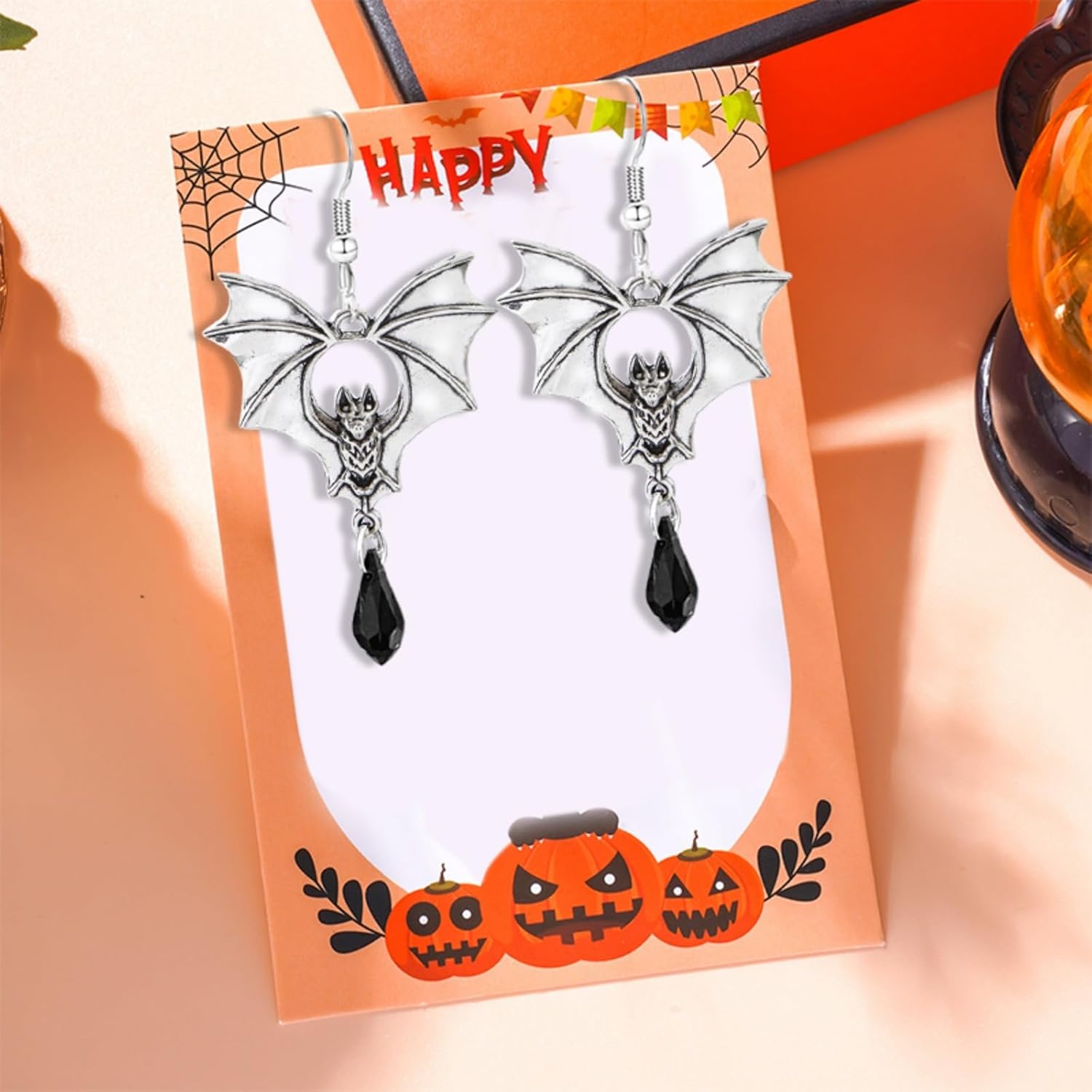 Gothic Bat Earrings for Women Black Red Crystal Spider Earring Punk Vampire Earrings Halloween Cosplay Party Jewelry - Image 5