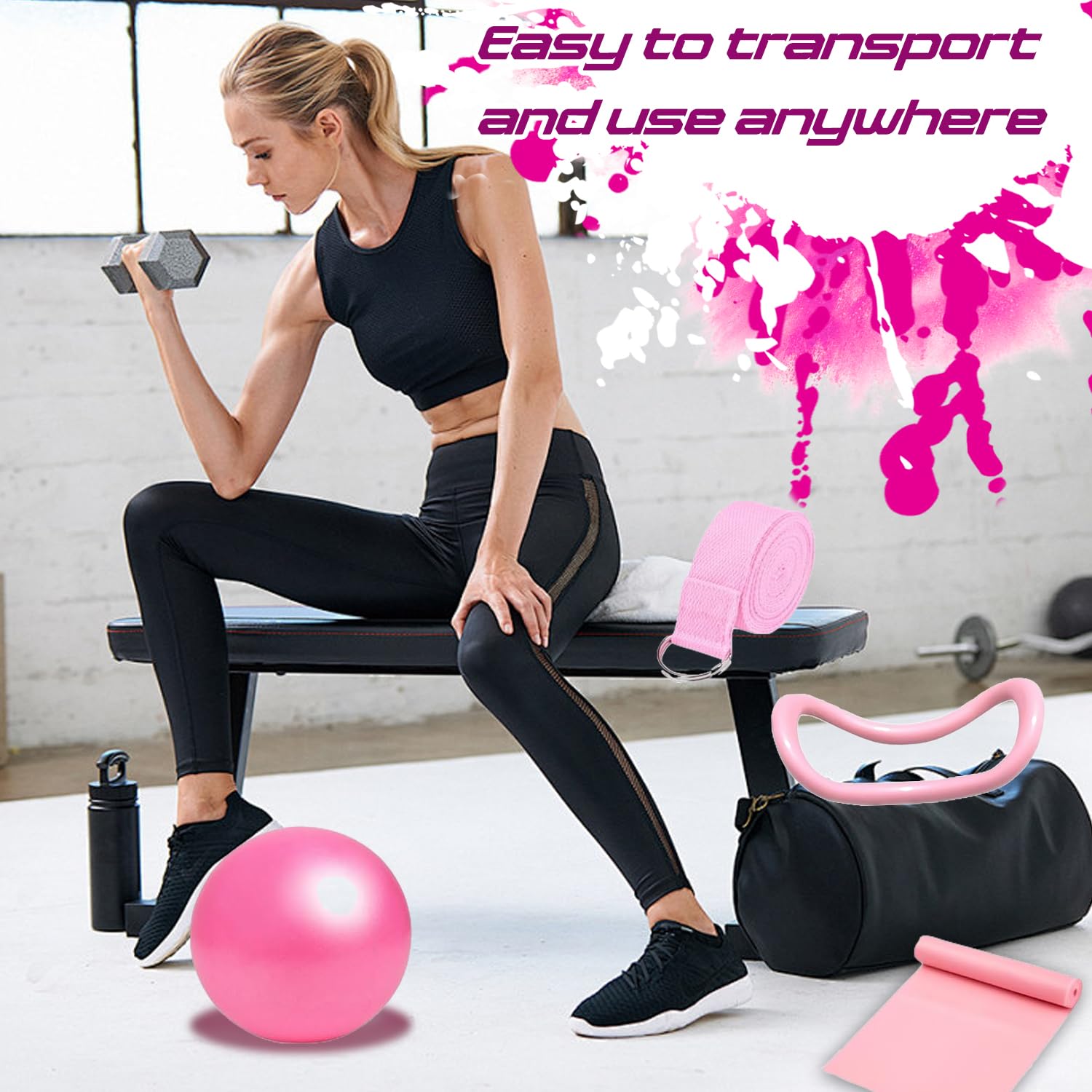 Anello di Pilates per donne, Cerchia di Pilates, Anello Yoga Accessori, Set da pilates per la casa, Kit di Anelli per Pilates, Pilates Essentials Kit, per Esercizi Interni della Cosce e Gambe