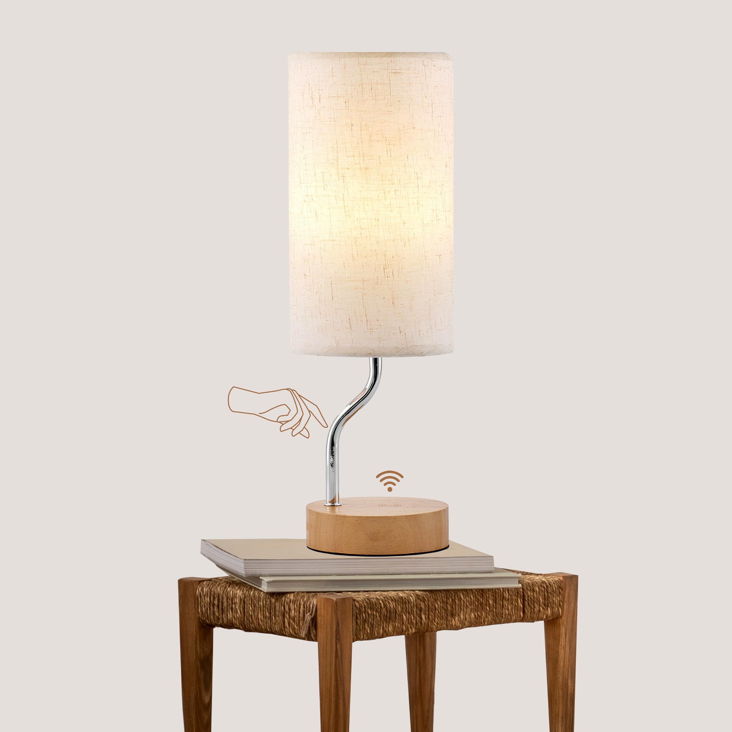 Onara Bedside Lamps with Wireless Charger and USB Port, Touch Control ...