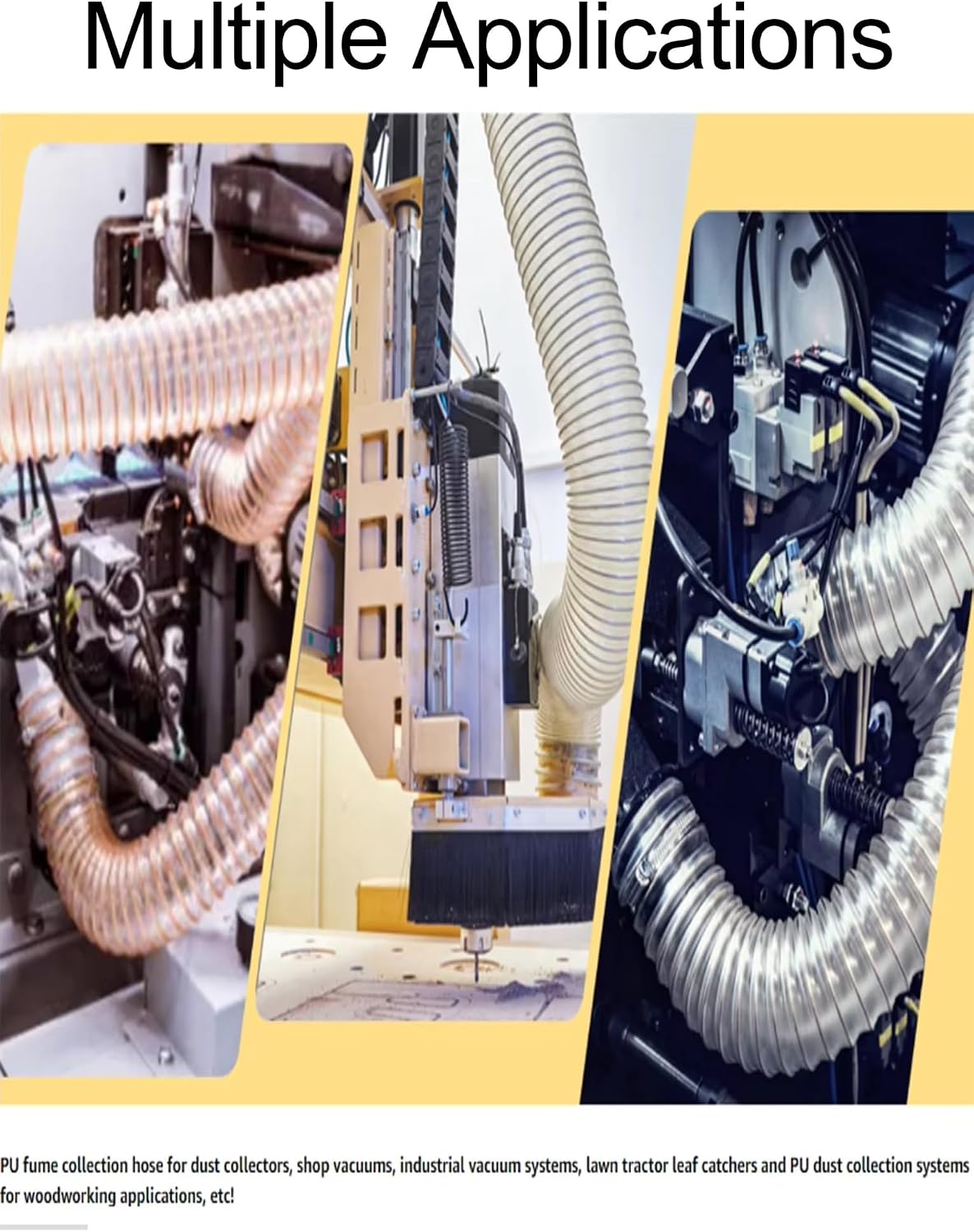 PU Hose with Copper-Plated Steel Wire, 80Mm Inner Diameter, Thick Puncture-Resistant Vac Hose, 1M LengthFlexible Dust Collection Hose(0.93mm)