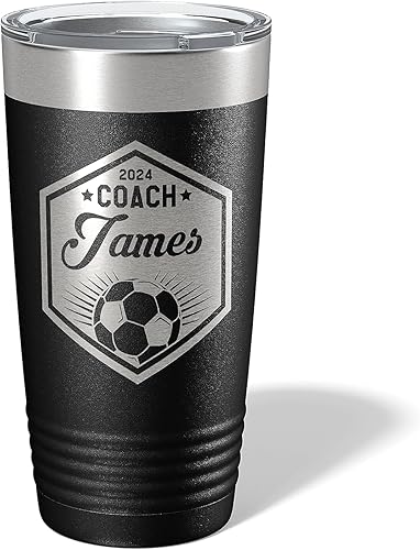 Miniatura 6 de Alterd Industries - Regalo de entrenador de fútbol, vaso aislado con tapa, taza de café de viaje, fútbol para niñas, regalos para entrenadores (vaso