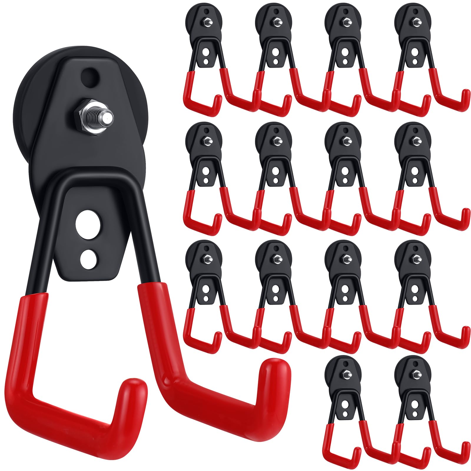 Landhoow 14 Pcs Large Magnetic Hooks Heavy Duty Magnet Hooks, Red