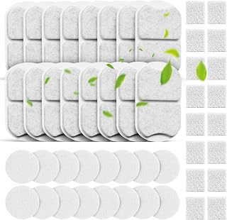 Dog Water Bowl Filters Replacement, Compatible for 7L/230oz/1.8G Stainless Steel Pet Water Fountain, 16 Set Water Filter for Dog Fountain Contain Activated Carbon Filters Pre-Filters and Pump Sponges