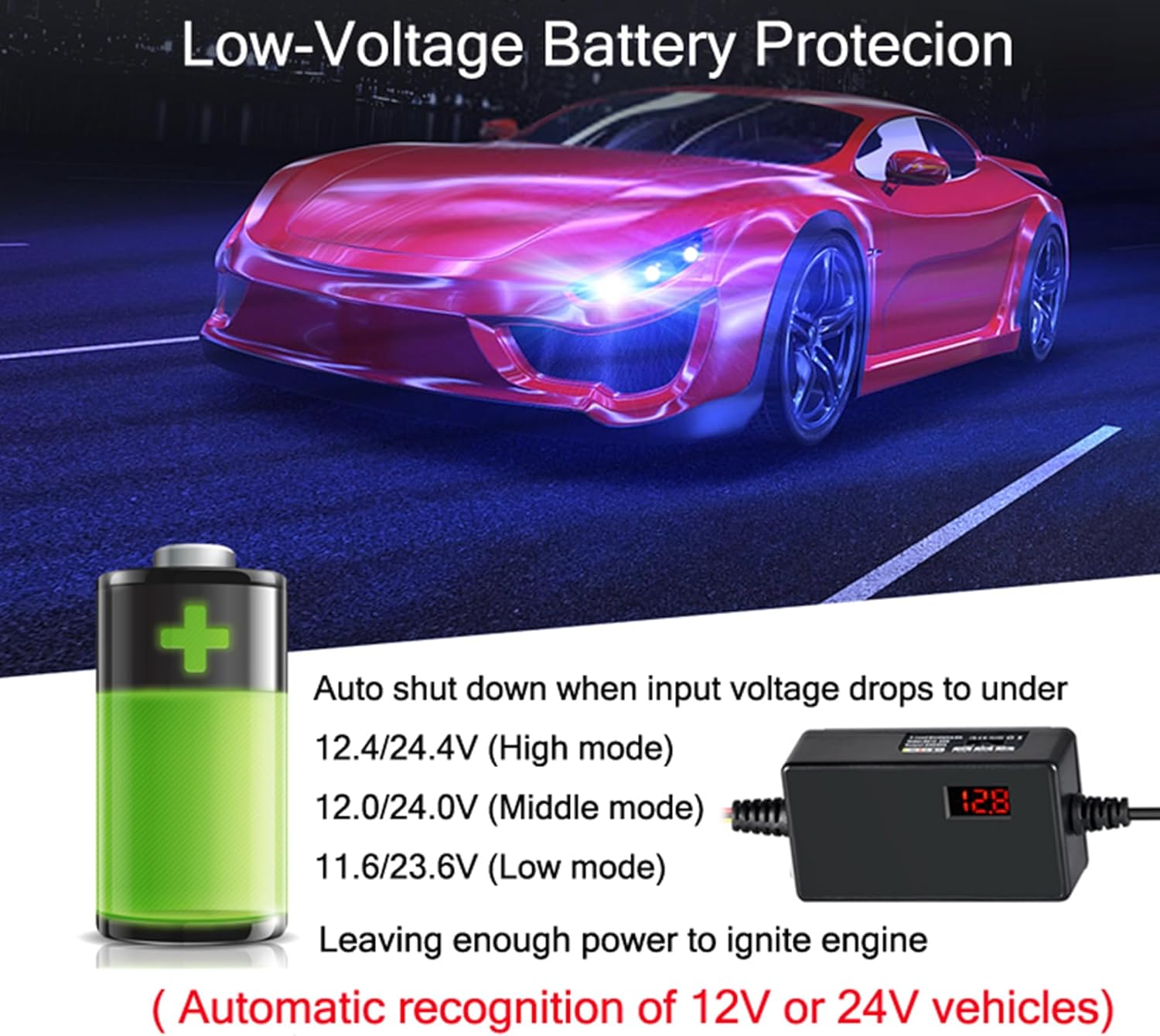 Dash Cam Hardwire Kit, 12V-24V to 5V/3A with Voltage Display 24/7 Parking Mode Acc Detection 3-Level Low Voltage Protection (11.6V/12V/12.4V) Car Dash Camera Charger Power Cord
