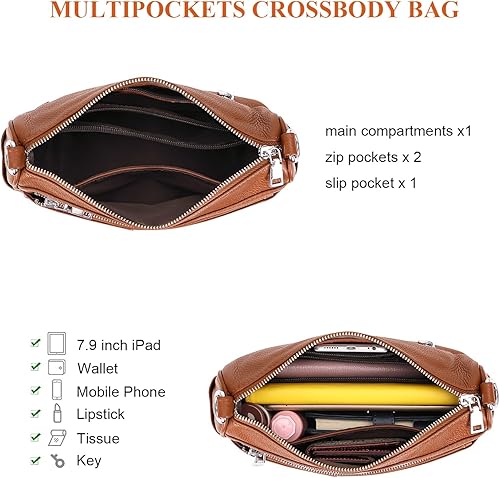 Miniatura 6 de Over Earth Bolso bandolera de cuero genuino para mujer, bolso cruzado pequeño