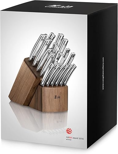 Miniatura 9 de Cangshan N1 Series 1024784 - Juego de cuchillos forjados de acero alemán, 17 piezas, nogal