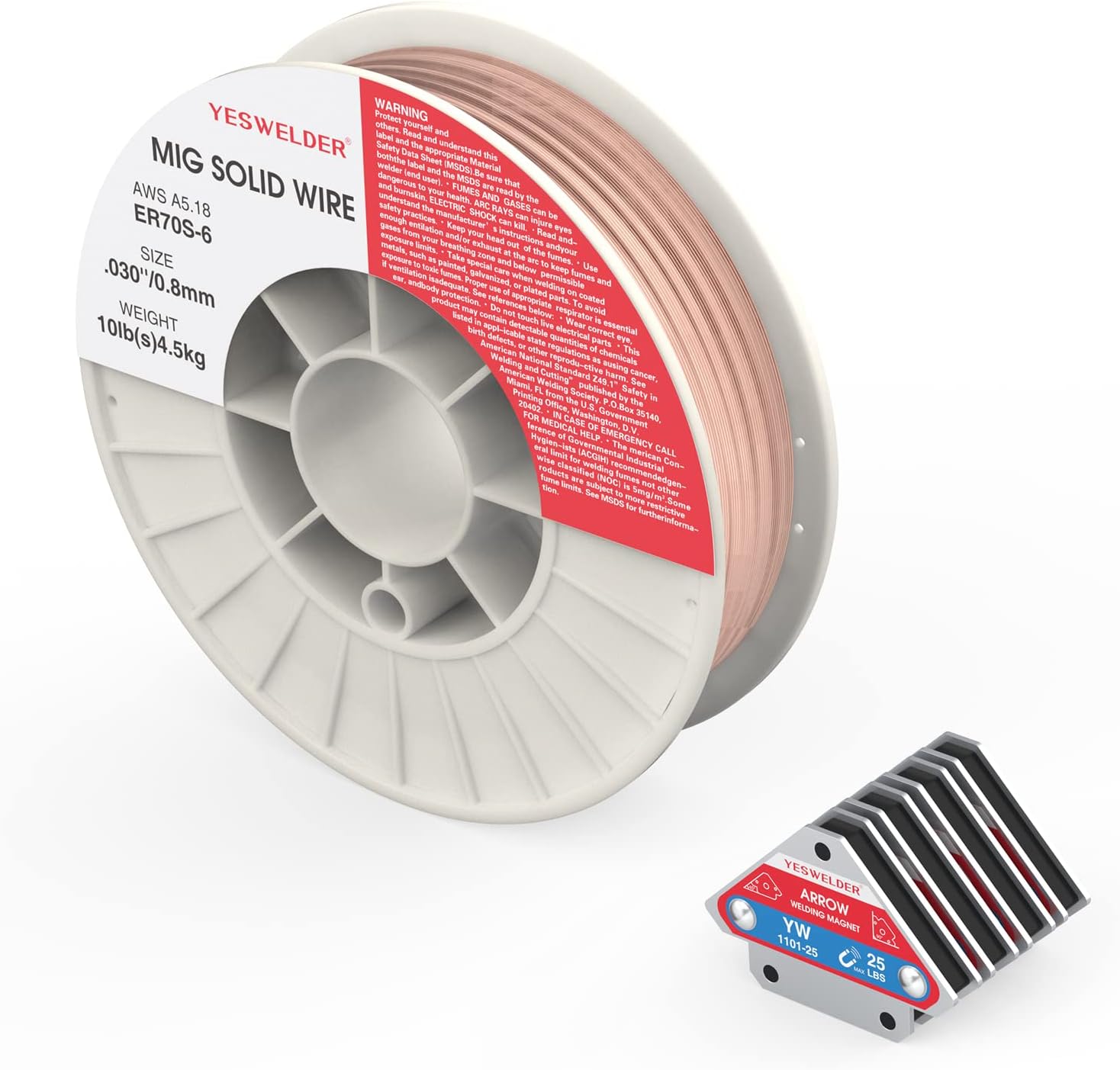 ER70S-6 .030'' 10LB MIG Wire & 4 * 25LB Welding Magnets Welding Accessories