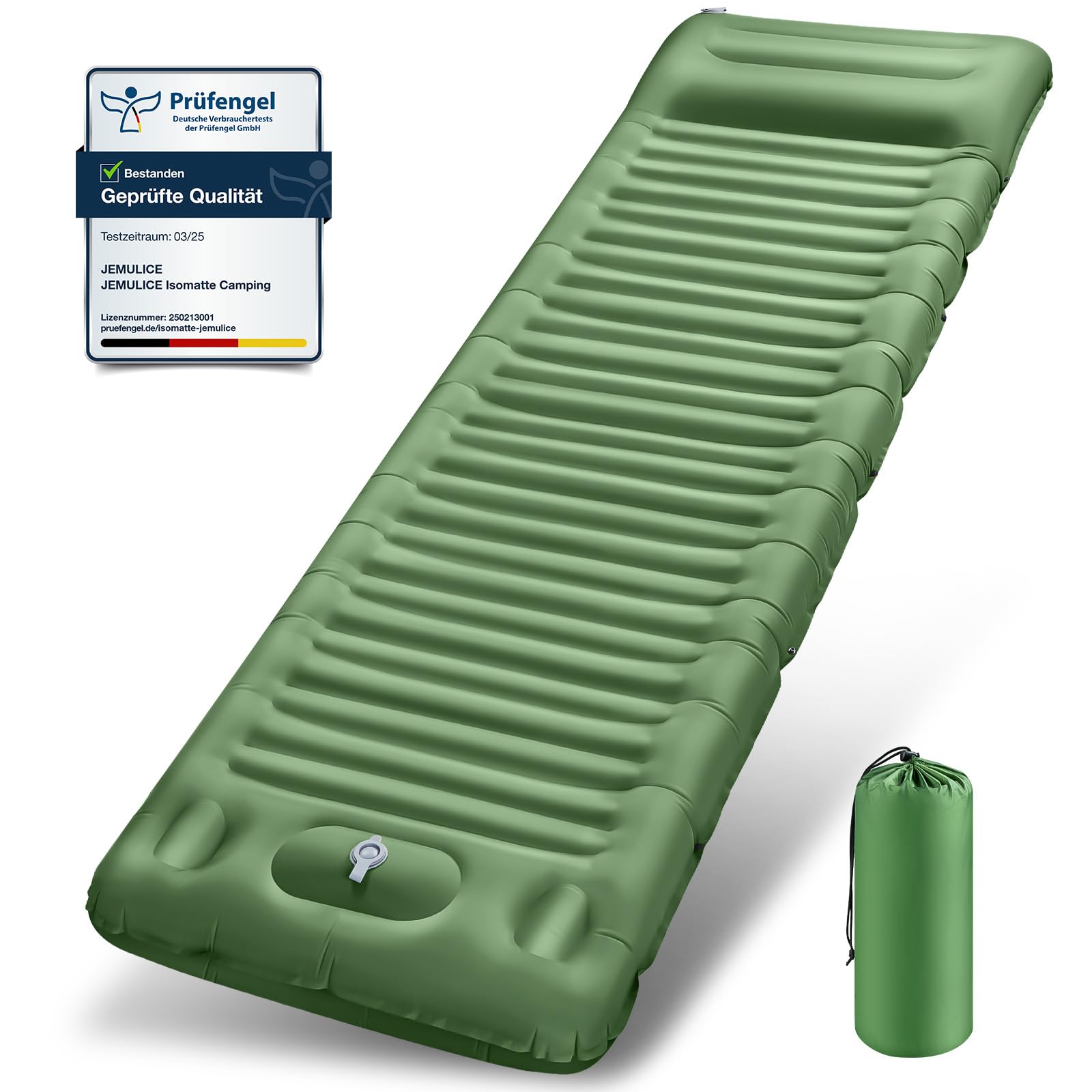 JEMULICE Isomatte Camping, 12CM Ultradicke Camping Luftmatratze mit Fußpumpe, Aufblasbare Matratze Kleines Packmaß, Ultraleichte Wasserdicht Outdoor Campingmatte Schlafmatte für Wandern, Zelt