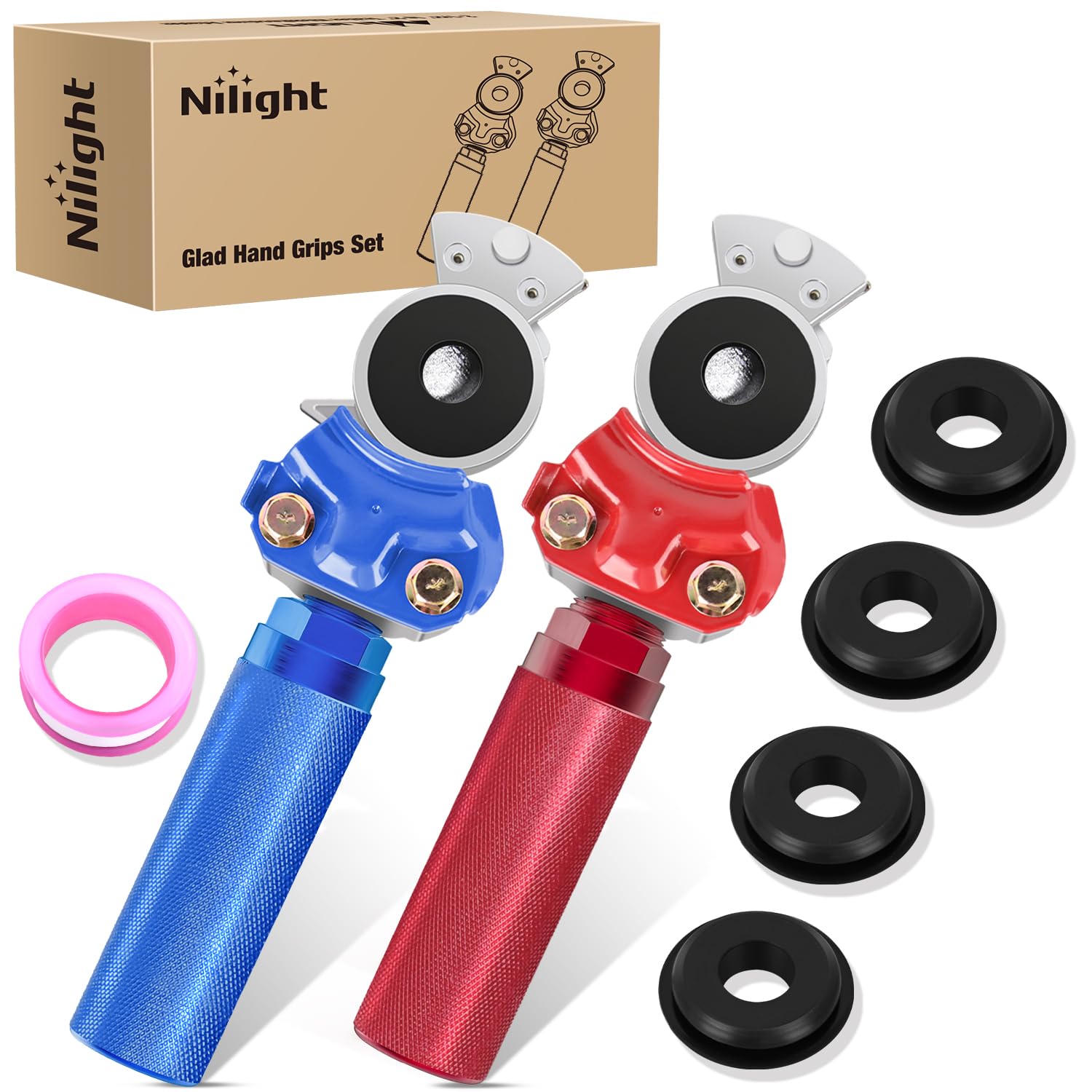 glad hand セット Amazon.com: Nilight Glad Hands Grips Set with Seals for Semi Truck