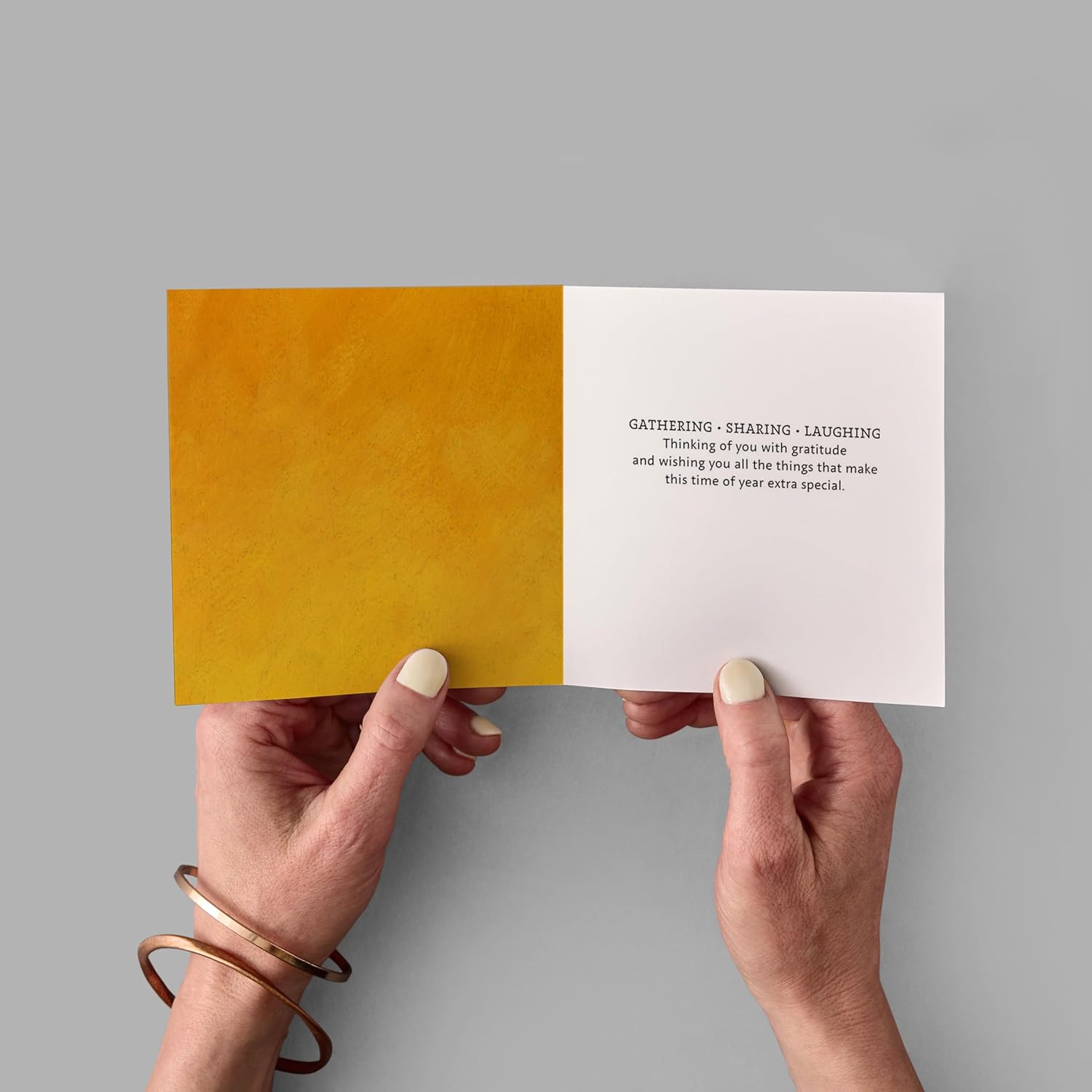 Hallmark Thanksgiving Cards for Clients & Customers – 25 Pack Square Greeting Cards with Envelopes & Gold Seals – “Grateful for You” Yellow Forest Design – Appreciation Cards for Business Relationships