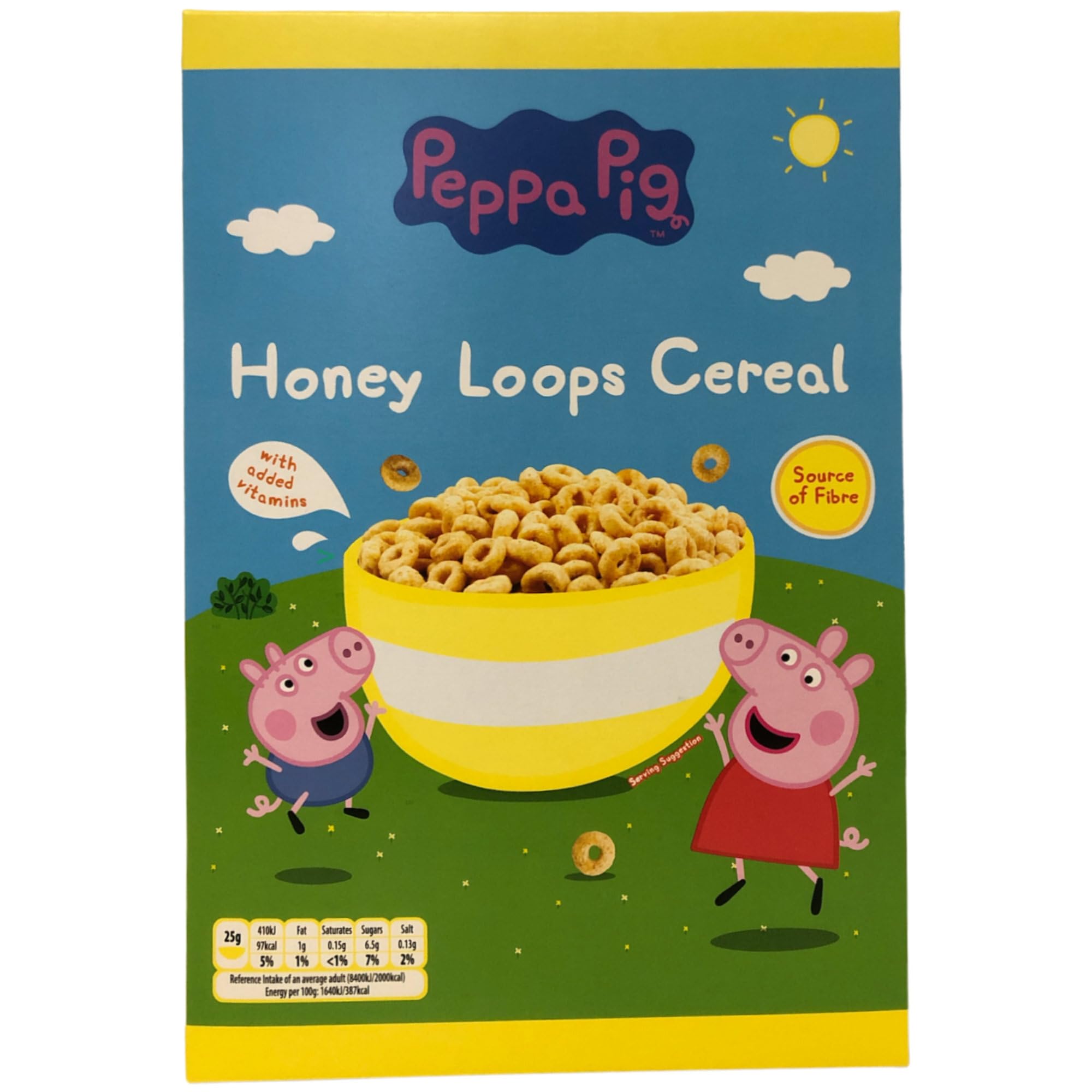 Peppa Pig Honey Loops Frühstückscerealien aus Vollkorngetreide mit Honig 6er Pack (6x375g Packung) + usy Block