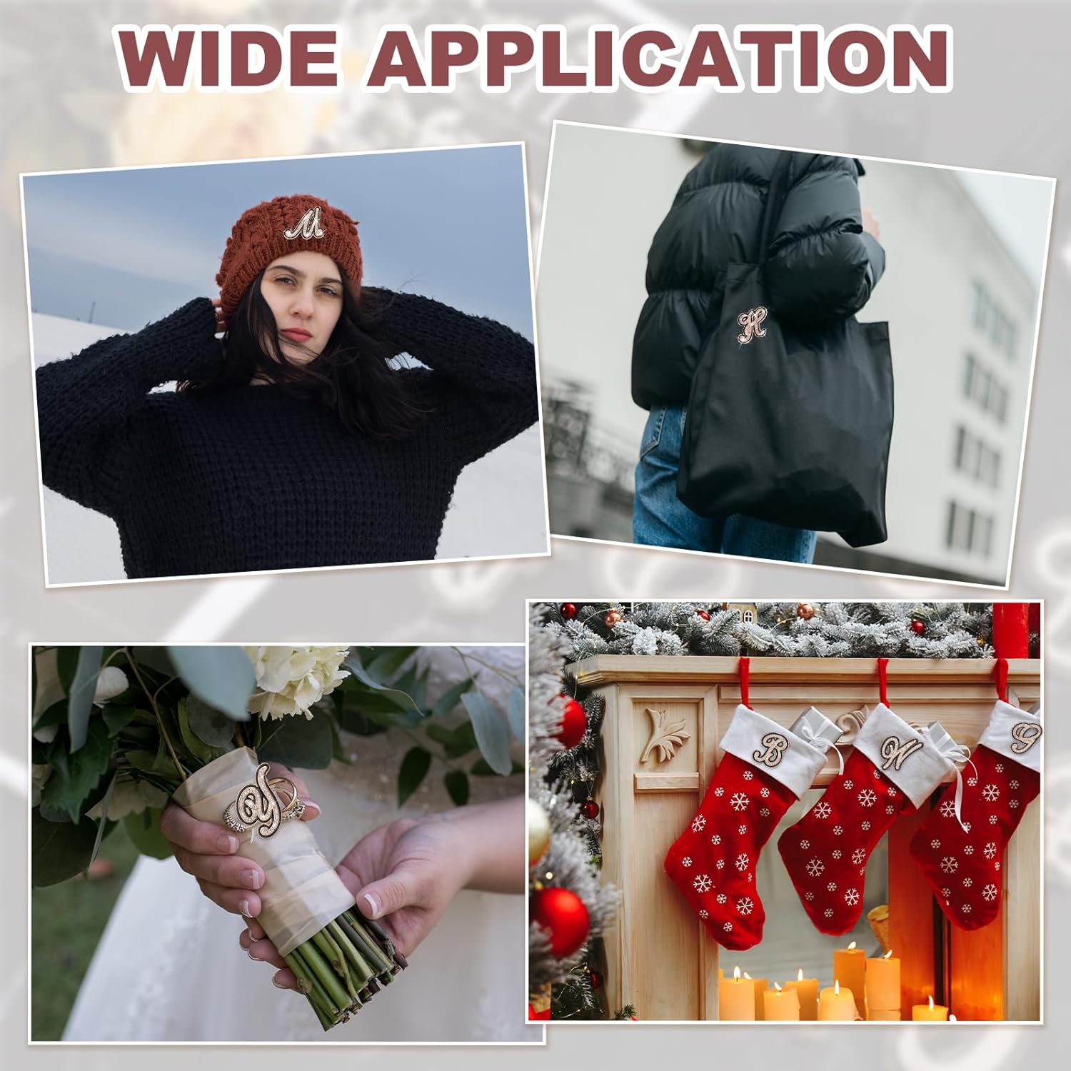 PATIKIL Rhinestone Letter Brooch Pins, Initial Broaches Metal Crystal Alphabet Lapel Pin Black Edge for Women Jewelry Gift Suit Clothes Hat Dress Coat Craft - Image 6