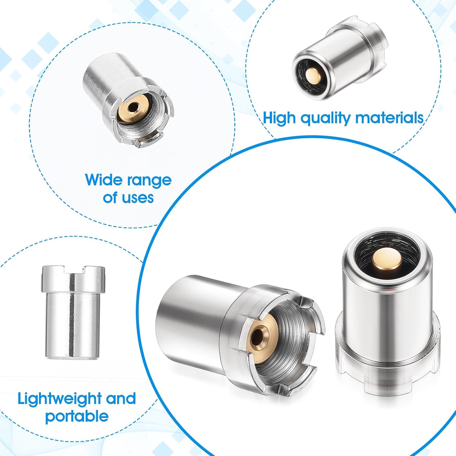 4 Pcs Stainless Steel Thread Screw Converter 510 Adapter Threaded Soldering Iron Adapter Connector Accessories for Circuit Board Check Repair Silver Men 0.55 × 0.39 × 0.33 Inches Brass