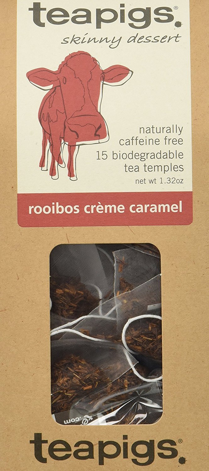 Teapigs Rooibos Crème Caramel Tea Bags Made With Whole Tea Leaves, Natural Ingredients, Non-GMO, Caffeine-Free – 90 Count (6 Packs of 15 Teabags)