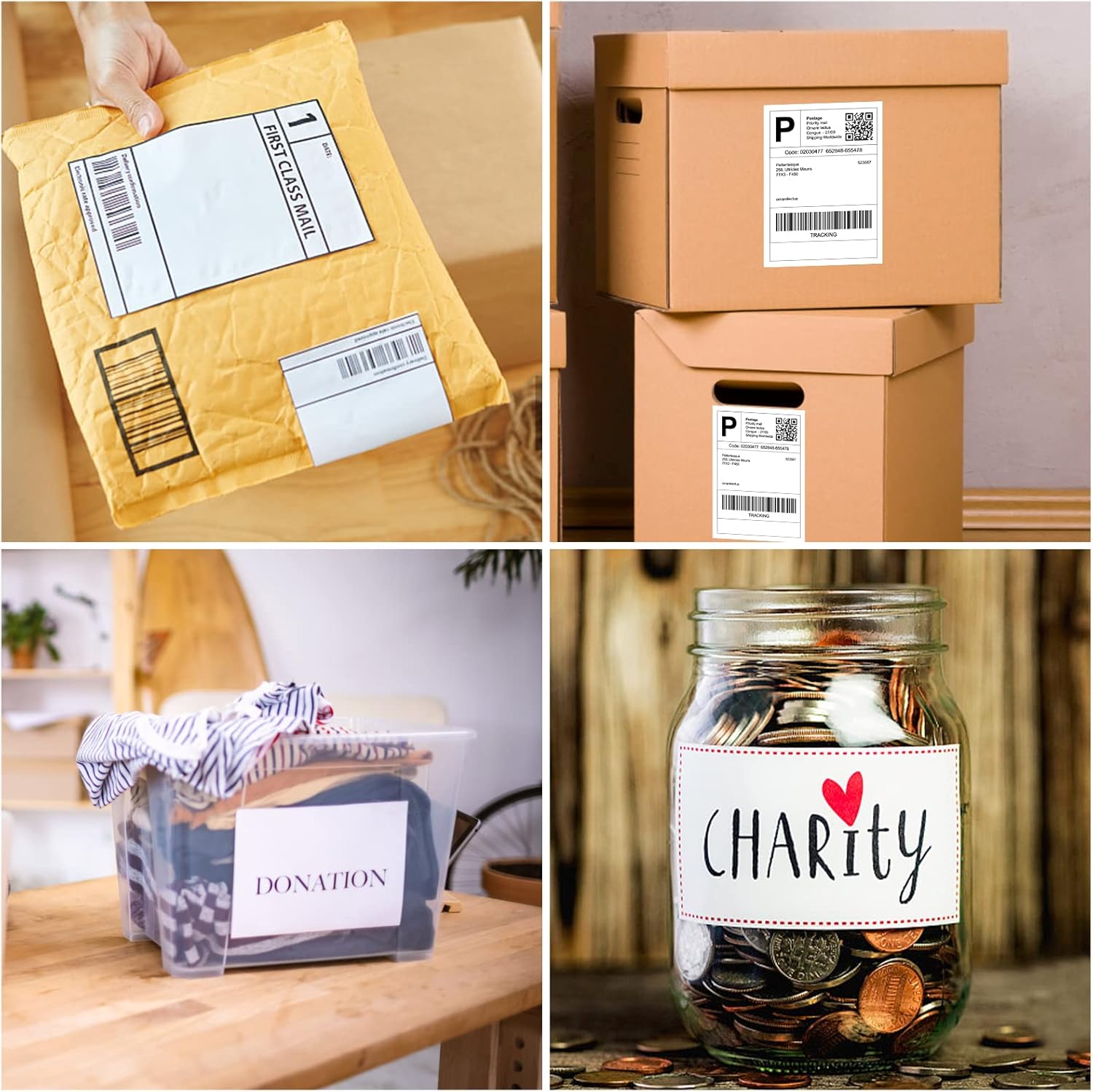 Half Sheet Shipping Labels - 200 Counts, 8.5” x 5.5” Self Adhesive Shipping Label White Internet Mailing Labels 2 Per Page, Laser & Inkjet Printer Compatible [100 Sheets 8.5” x 11”] - Image 7