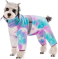Vista 3 de Abrigos de forro polar para perros pequeños y medianos, chaqueta de invierno, suéter, chaleco, mameluco, ropa cálida de cuatro patas, pijama