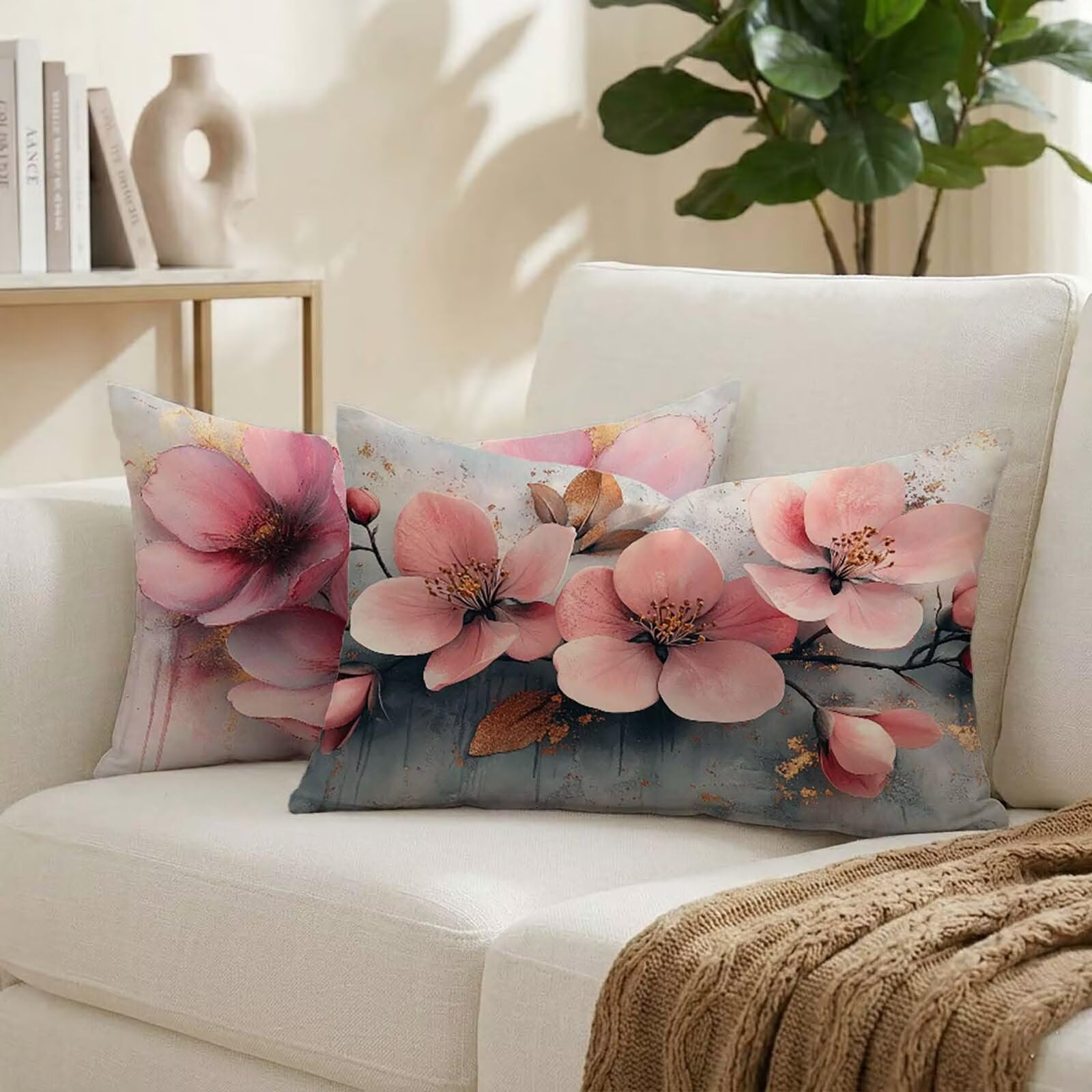 Coussin exterieur impermeable 40x80 rose pour décorer un canapé de terrasse