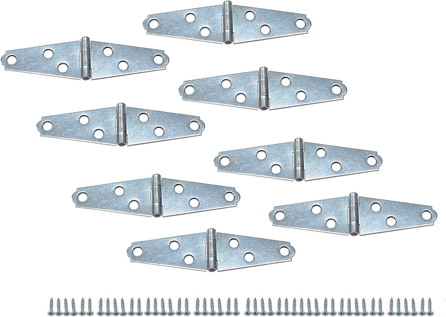 QCAA Light Strap Hinge, Steel, 2-Layered Powder Coated, 4", Elegant Frosted Matte Black, 12 Pack, Made in Taiwan