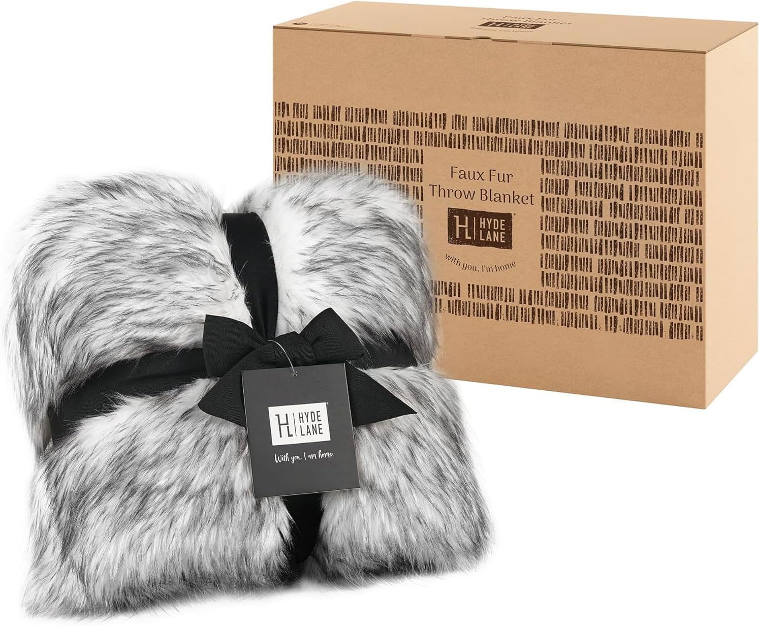 Hyde Lane Long Pile Faux Fur Throw Blanket, Luxury Fluffy with Black Tipped Throws for Home Couch Sofa Decor, Fuzzy Plush Blankets for Women, Direwolf (50x60) - Image 6