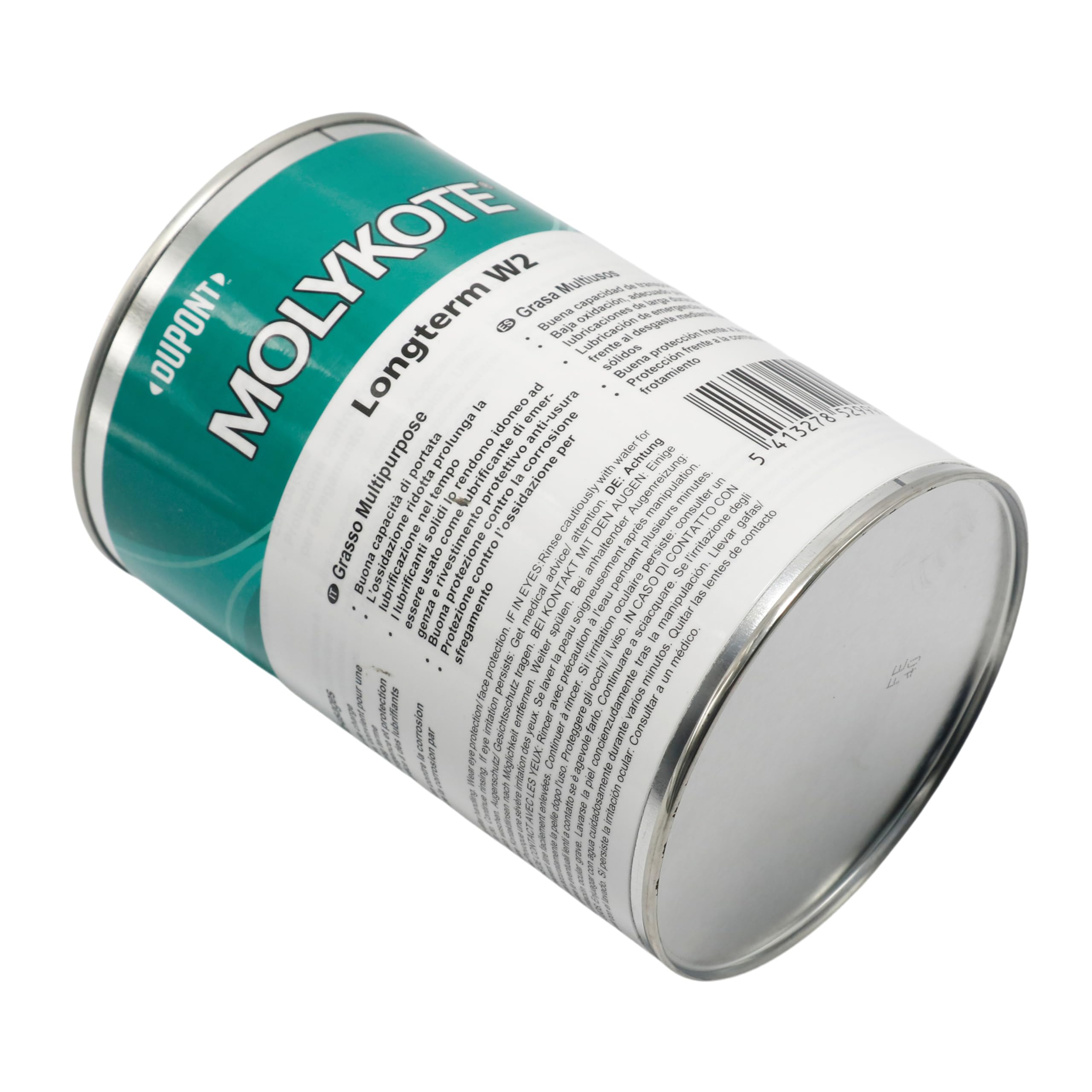 Molykote Longterm W2 High Performance Grease 1kg Lubricante Blanco Multiusos para Metal Máquinas Rodamientos Movimiento Lento Rápido Carga Media NLGI Grado 2 Dow Corning