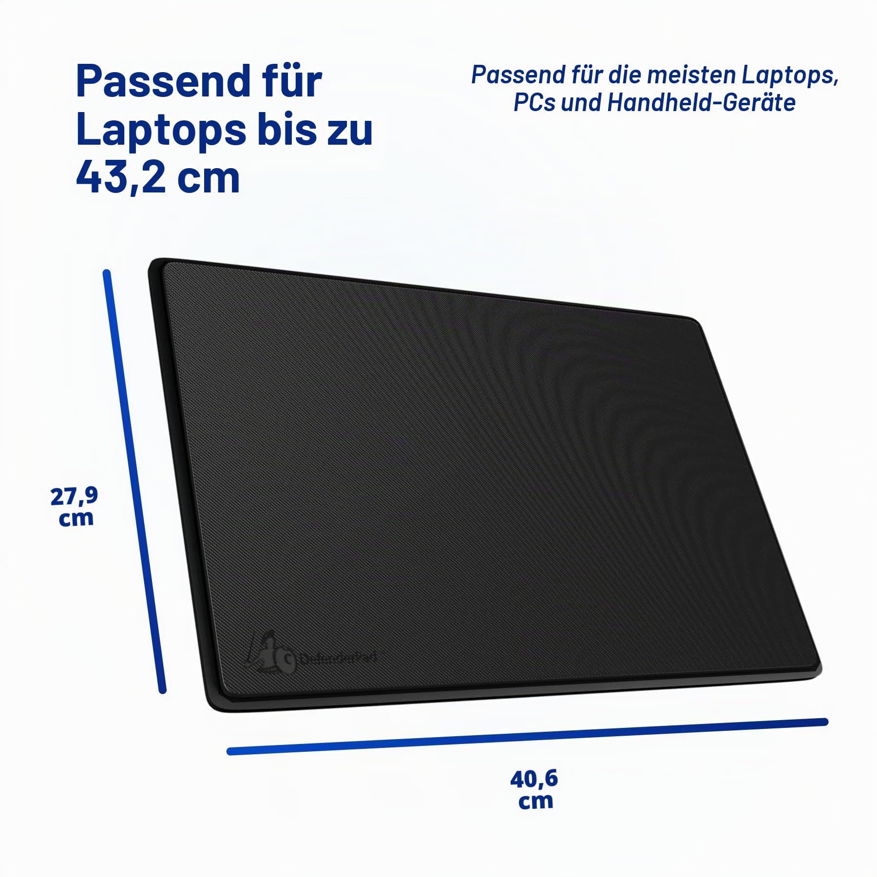 DefenderPad Hitzeschutzmatte / Strahlenschutzmatte, für Laptop / Notebook