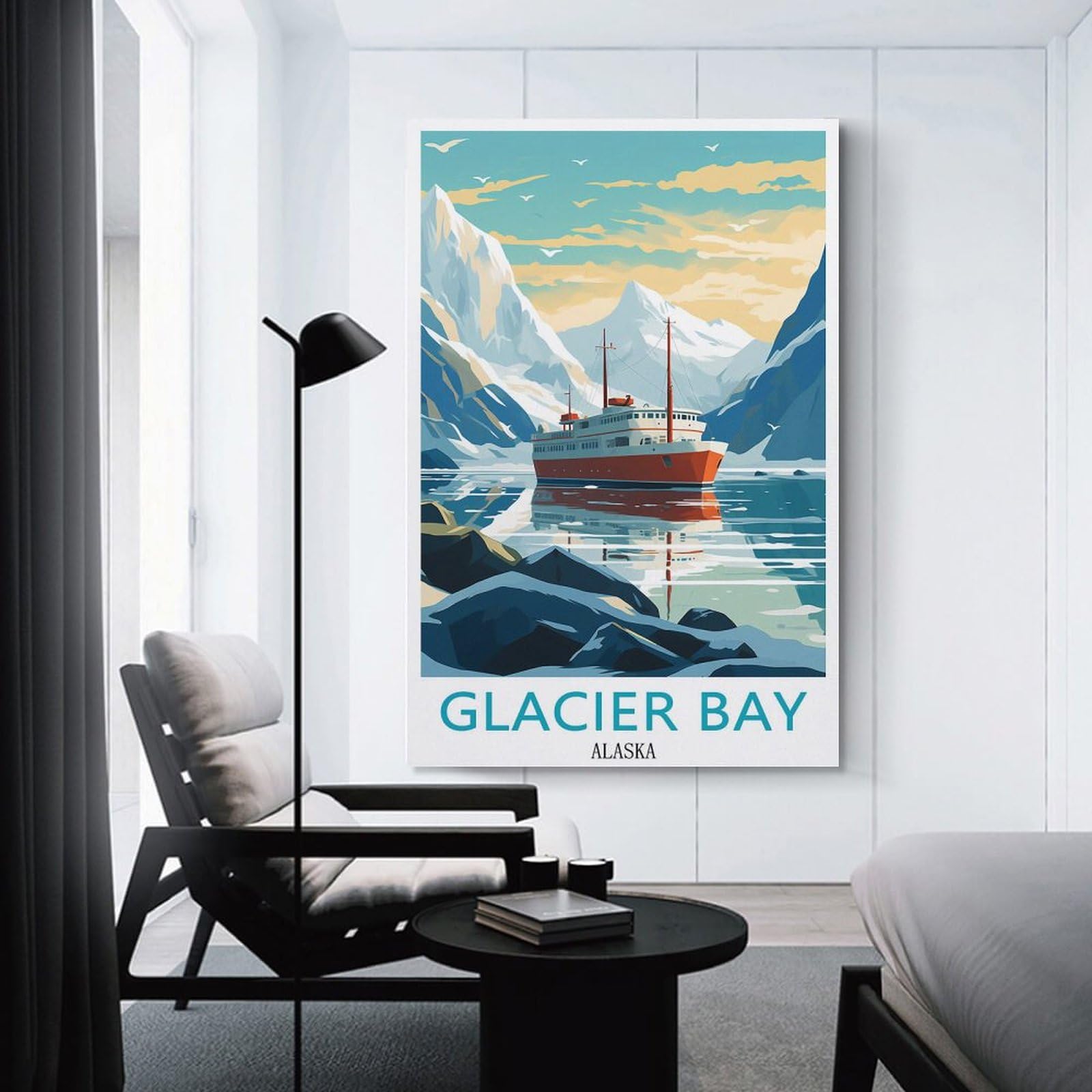 Poster Su Tela Parco Nazionale Glacier Bay - Stampa Artistica Con Balene E Ghiacciai - 20x30 Cm