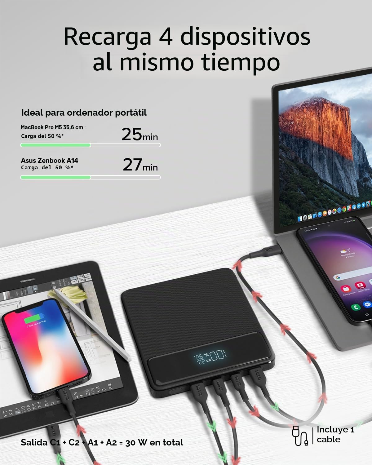 SBS PowerBank Portable 20K Slim, 20000mAh, 100W Power Delivery (PD 3.1 PPS)