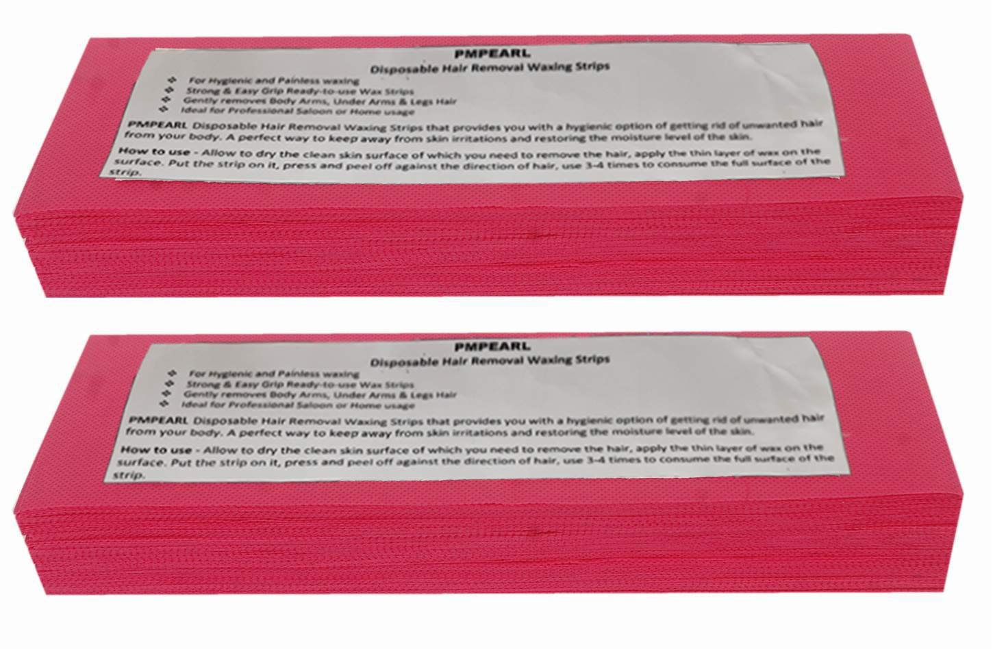 PMPEARL Hair Removal Waxing Strips-140 pcs - Color Pink