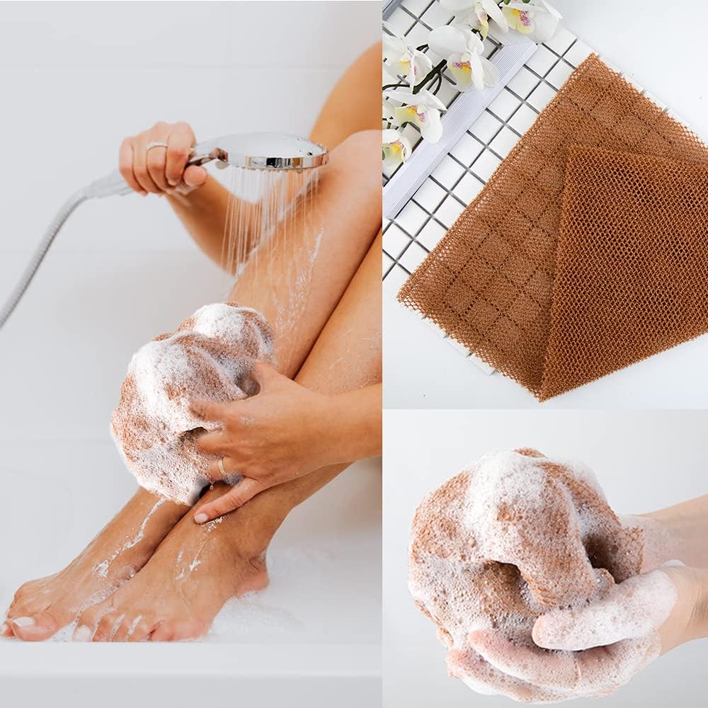 3 Pieces African Bath Sponge African Long Net Washcloth Exfoliating Shower Body Scrubber Back Scrubber Skin Smoother for Women Men Daily Use : Beauty & Personal Care