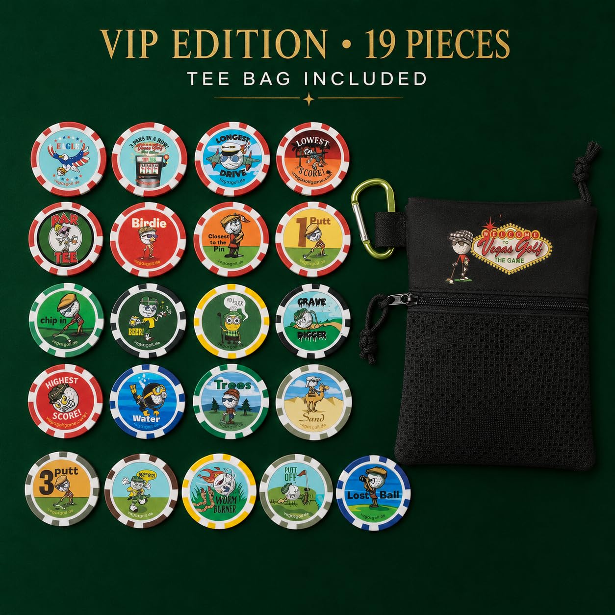 Amazon.com : Vegas Golf VIP Edition 19 chip Game with Free Deluxe