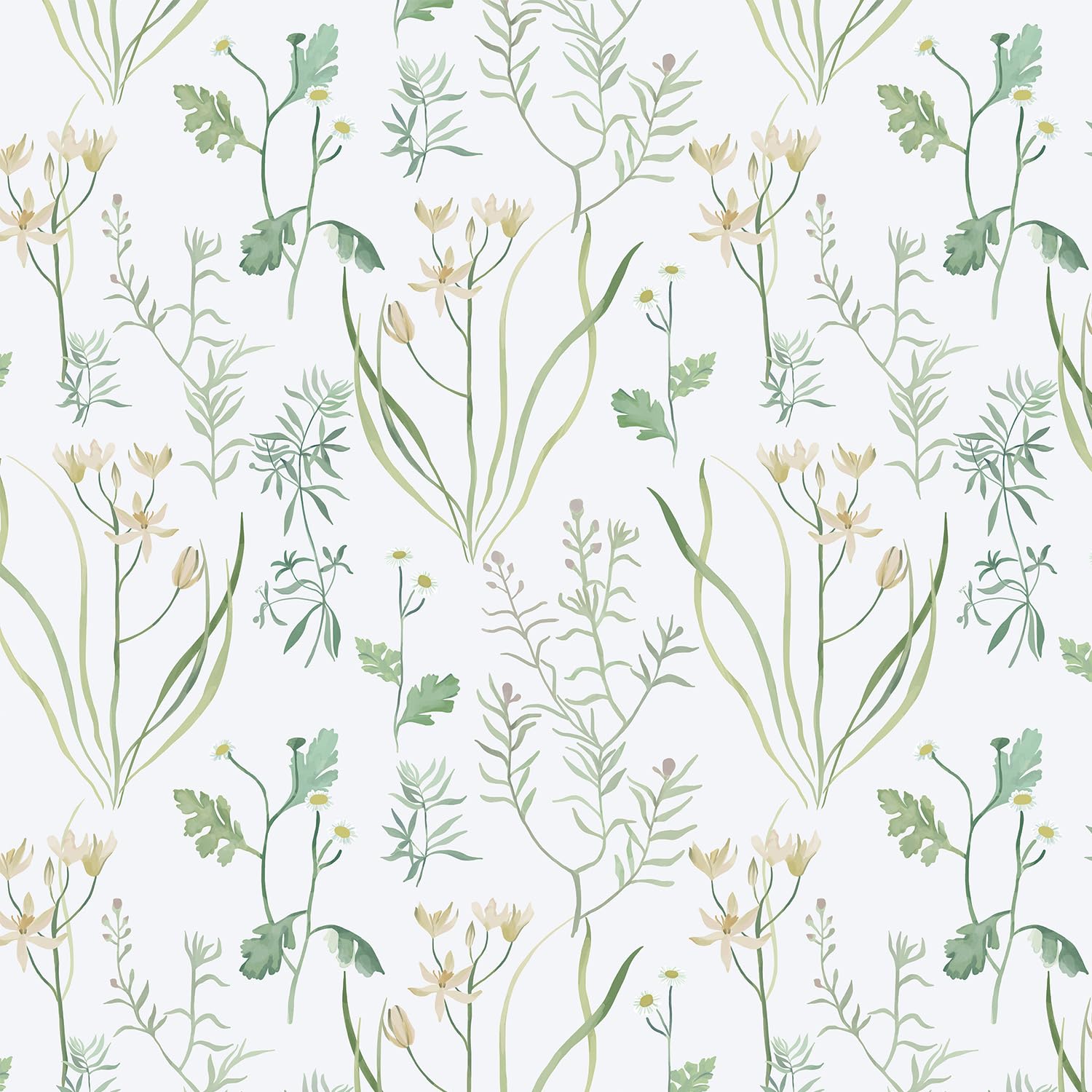Timeet Tapete Selbstklebend 41x300cm Klebefolie Weiß Grün Blätter Blumen Selbstklebende Tapete Pflanze Möbelfolie Dekorfolie Wasserdicht Folie Vinyl für Wohnzimmer Schlafzimmer Möbel Schrank