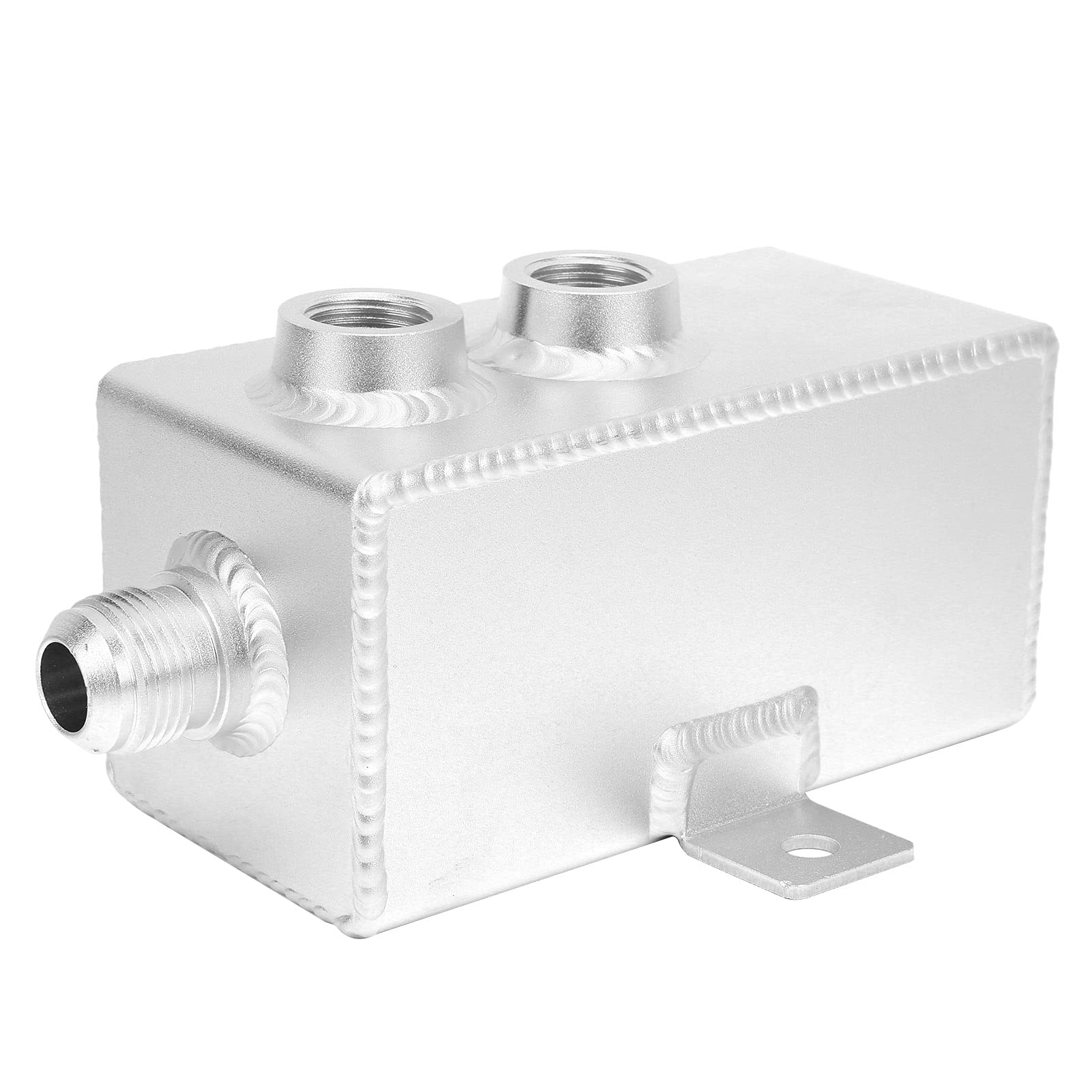 Oliekanontluchter, Auto Gemodificeerd Universeel Aluminium 2L Oil Catch Can Reservoir Tank met Ontluchtingsfilter 2l Ontluchter Kan Tank 2l Olie 1l Aluminium Catch Can Oil Catch Can Catch Kan(Zilver