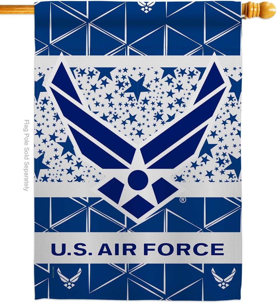 Air Force House Flag Armed Forces USAF United State American Military Veteran Retire Official Small Decorative Gift Yard Banner Double-Sided Made In USA 28 X 40