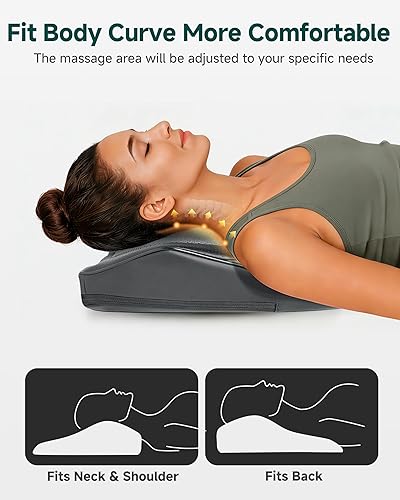 Miniatura 3 de Snailax Masajeador de espalda para dolor de espalda, tejido profundo, masajeador de espalda Shiatsu con calor, almohada de masaje de silla