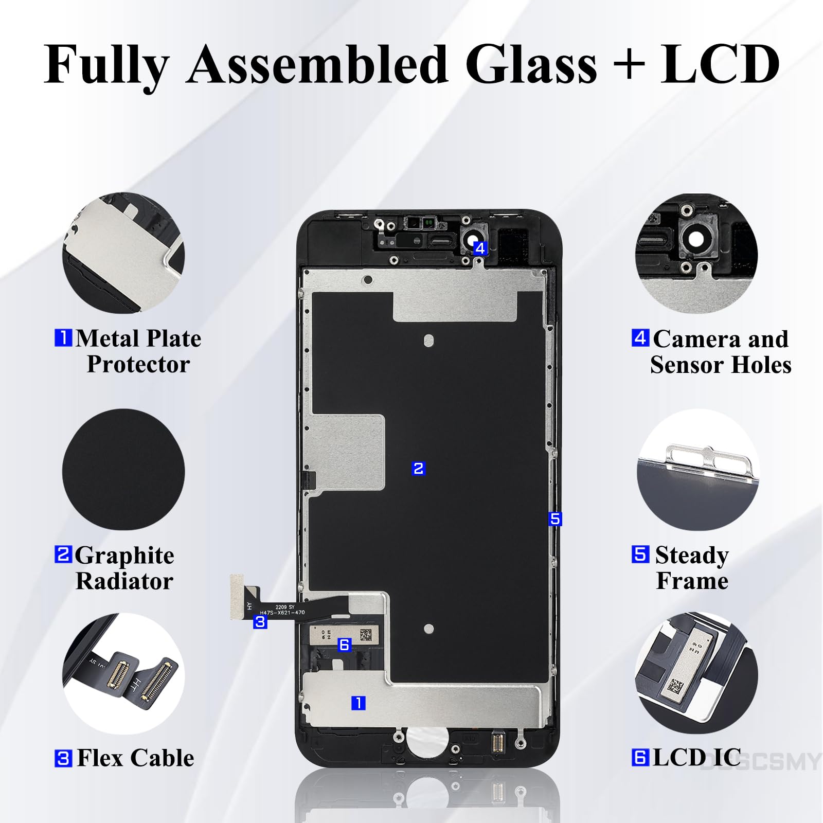 DGSCSMY for iPhone SE 3rd / 2nd Generation and for iPhone 8 Screen
