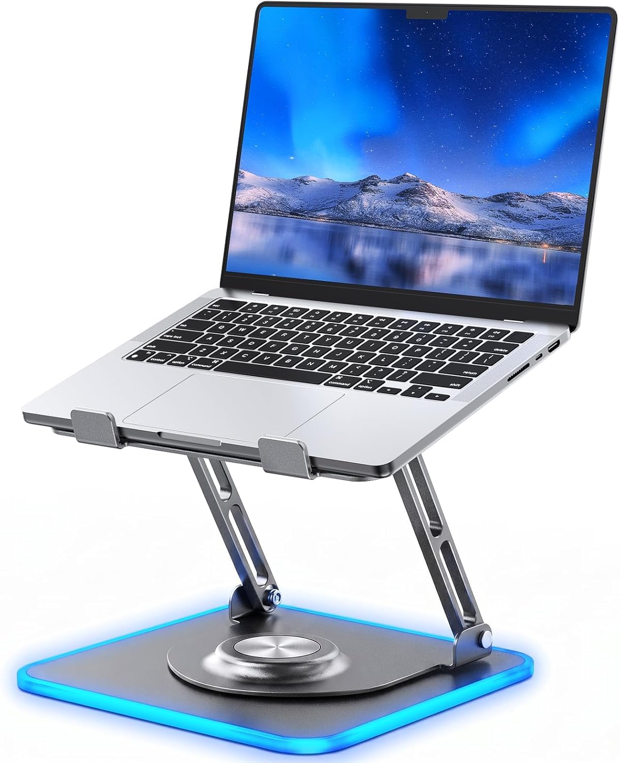 360°Rotating Laptop Stand with RGB Lights, Fits 10-16"Laptops MacBooks