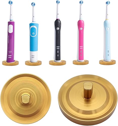 Relsy Compatible con cepillos de dientes eléctricos Oral-B para baño, soporte de cepillo de dientes dorado de ingeniería de aluminio, compatible