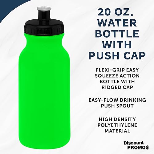 Miniatura 2 de DISCOUNT PROMOS Botellas de agua de 20 onzas con tapa a presión, paquete a granel, perfectas para gimnasio, senderismo, campamento, deportes al aire