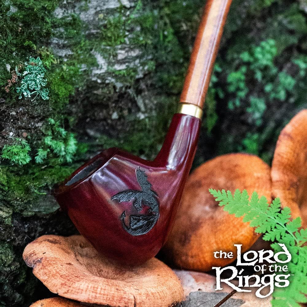 Pulsar Shire Pipes - SMAUG Cherry Churchwarden Tobacco Pipe - 13" Long - Officially Licensed The Lord of the Rings Collectible