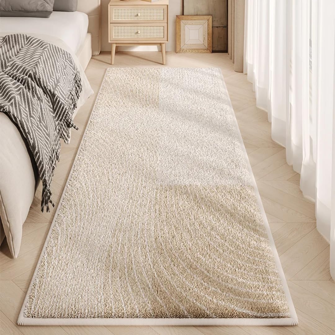 Cream Style Carpets for Living Room Minimalist Bedroom Decor Thick Plush Bedside Floor Mat Home Fluffy Soft Rug(80x120cm/D)