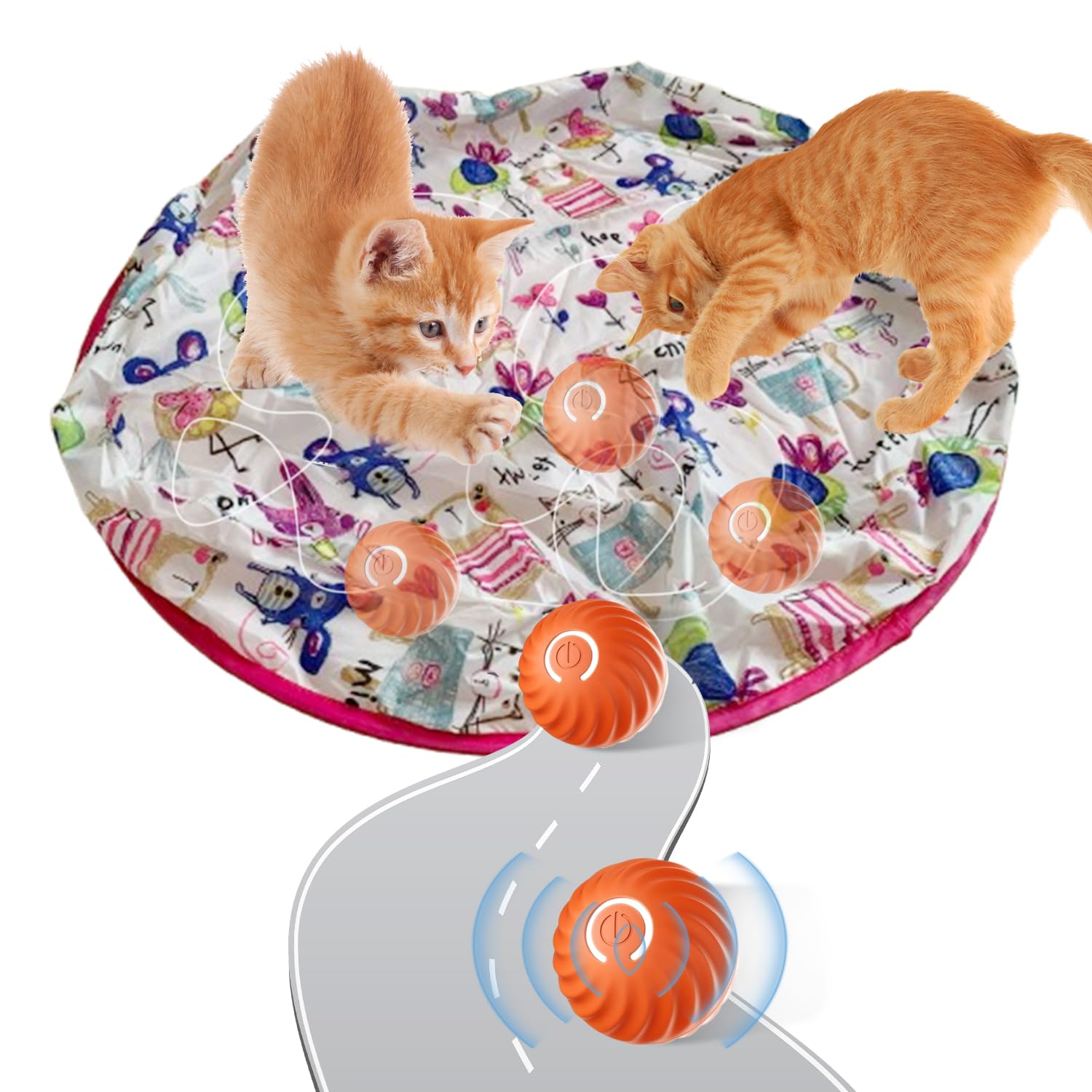 Amazon | 猫用 電動おもちゃ 猫 自動ボール じゃらし タイプC充電式