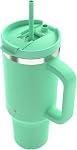 Contigo Streeterville Tumbler, 40 oz (1.18 L), bouteille d'eau en acier inoxydable isolée avec paille et filet de protection, récif