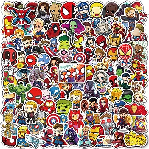 200PCS Teens Hero Stickers for Water Bottles Superhero Stickers for Boys Teens Adults Waterproof Vinyl Stickers Pack for Skateboard Luggage Laptops Bumper Comic Legends Theme Decals for Laptops Party Supplies