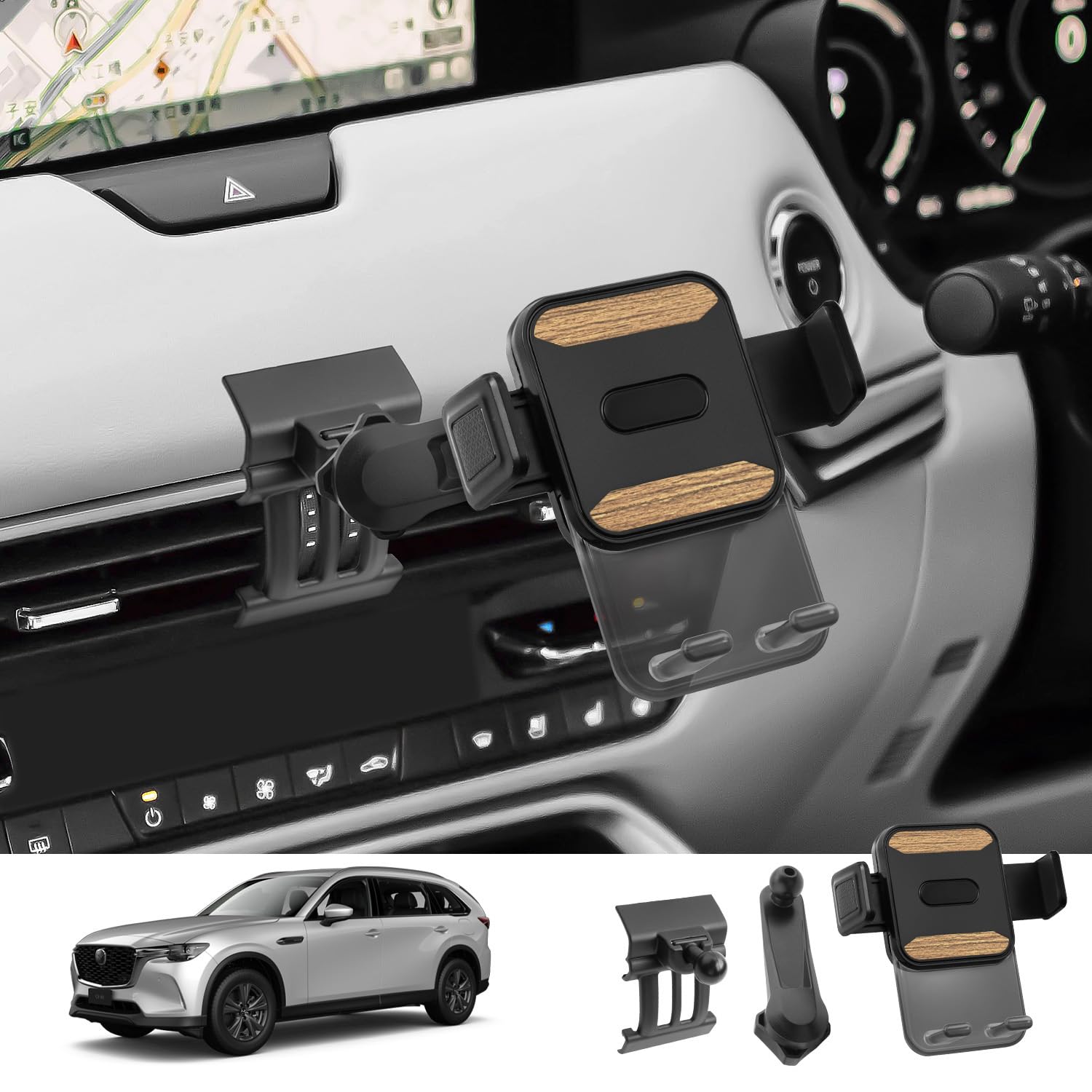 Amazon.co.jp: LUWU CX-60/CX-80専用スマホホルダー 【木目調、延長