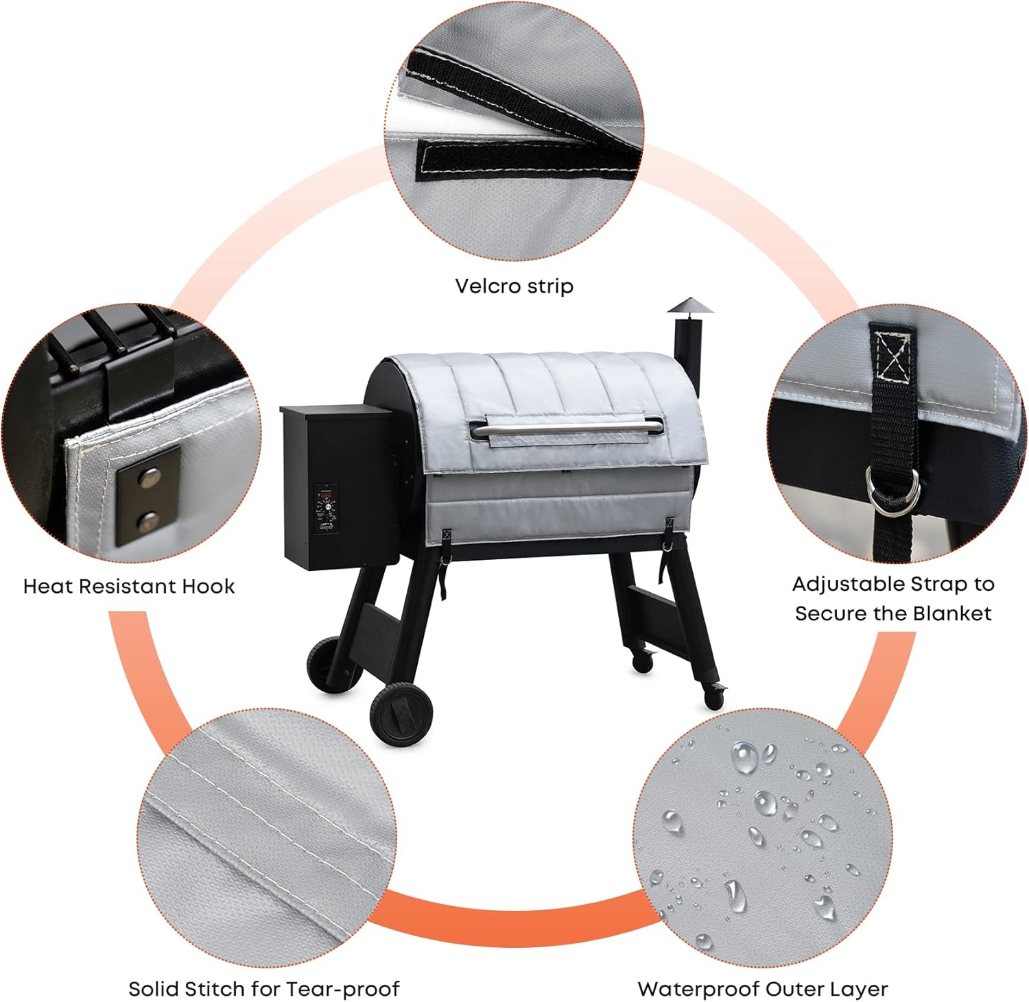 Stanbroil Grill Insulation Blanket for Traeger 34 Series and Texas Grill, Maintain Better Temperature Control, Use Less Fuel and Pellet